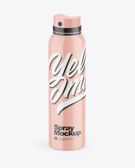 Glossy Aerosol Spray Bottle Mockup