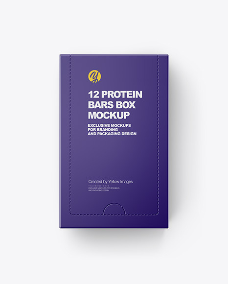 12 Protein Bars Box Mockup