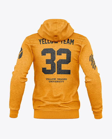 Melange Men's Full-Zip Hooded Sweatshirt Mockup