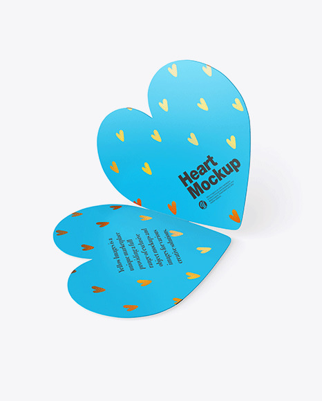 Two Heart Shaped Cards Mockup