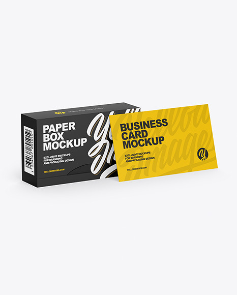 Paper Box & Business Card Mockup