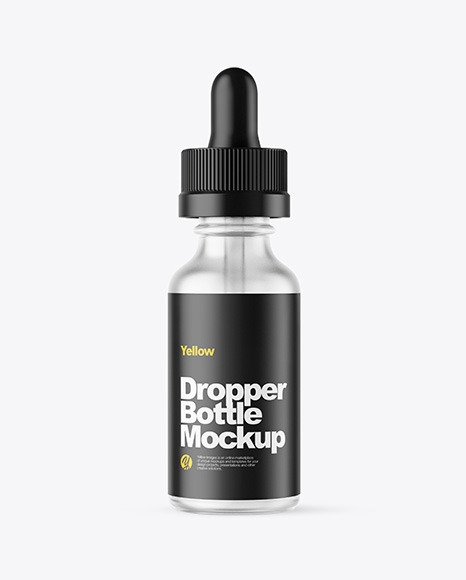 Frosted Dropper Bottle W/ Shrink Sleeve  Mockup