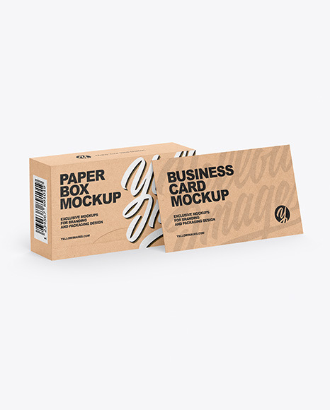 Kraft Box & Business Card Mockup