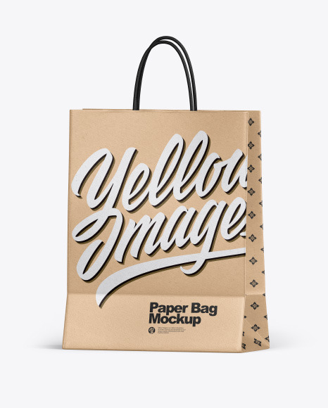 Kraft Shopping Bag w/ Rope Handles Mockup