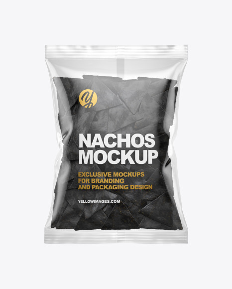 Bag With Black Nachos Mockup