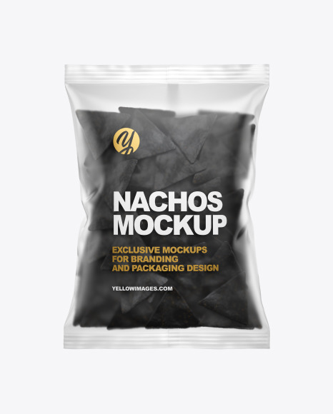Matte Bag With Black Nachos Mockup
