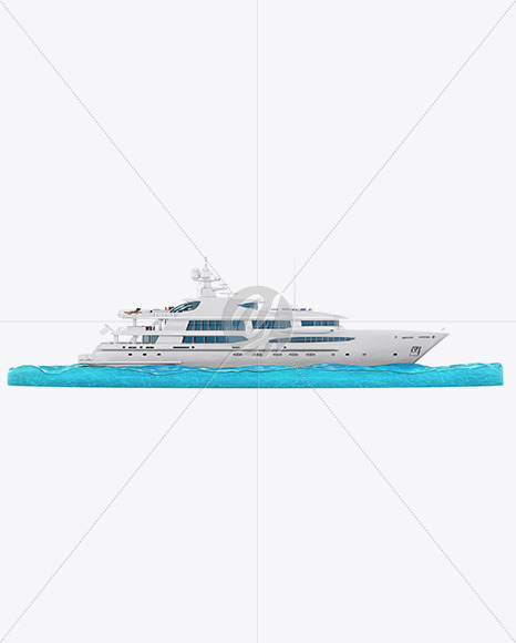 Yacht w/water Mockup - Side View