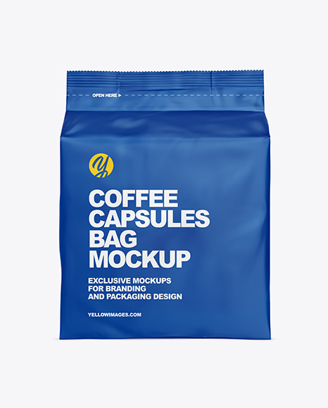 Matte Bag with Coffee Capsules Mockup