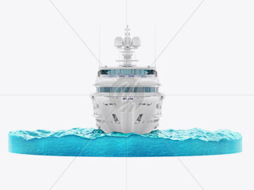 Yacht w/water Mockup - Front View