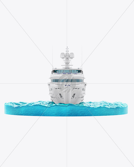 Yacht w/water Mockup - Front View