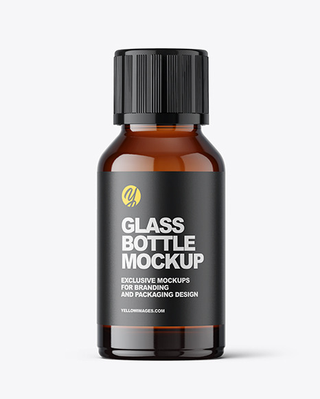 Pharmacy Amber Glass Bottle Mockup