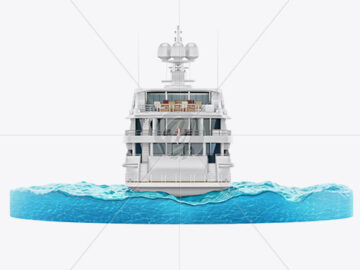 Yacht w/water Mockup - Back View