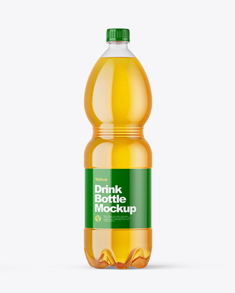 PET Bottle with Apple Juice Mockup