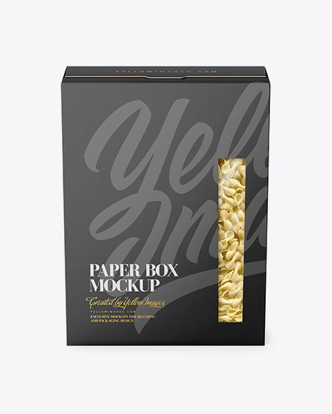 Paper Box with Farfalline Mockup - Front View