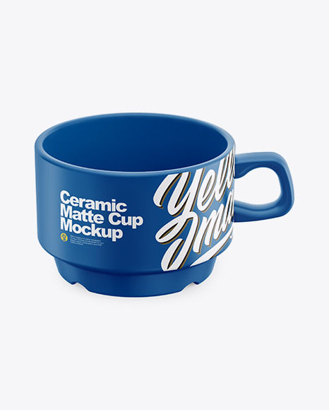 Ceramic Matte Cup Mockup (High-Angle Shot)