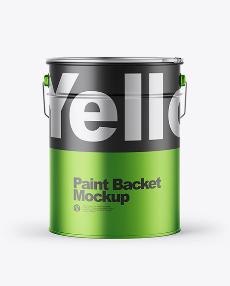 Matte Metallic Paint Bucket Mockup