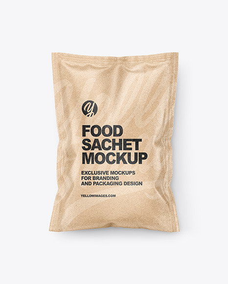 Kraft Paper Food Sachet Mockup