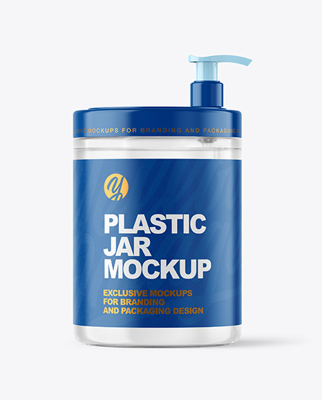 Clear Jar with Pump Mockup