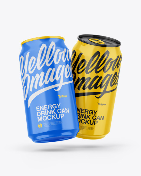 Two Glossy Cans Mockup