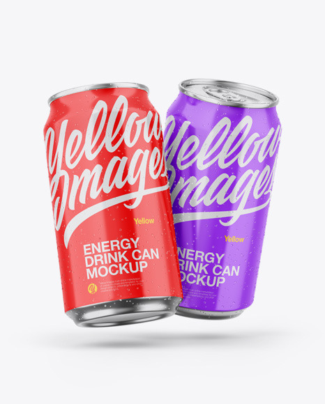 Two Metallic Cans W/ Glossy Finish Mockup