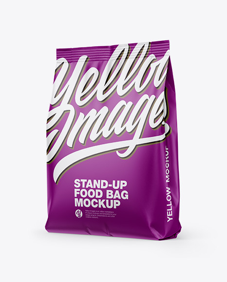 Matte Stand-Up Bag Mockup - Half Side View