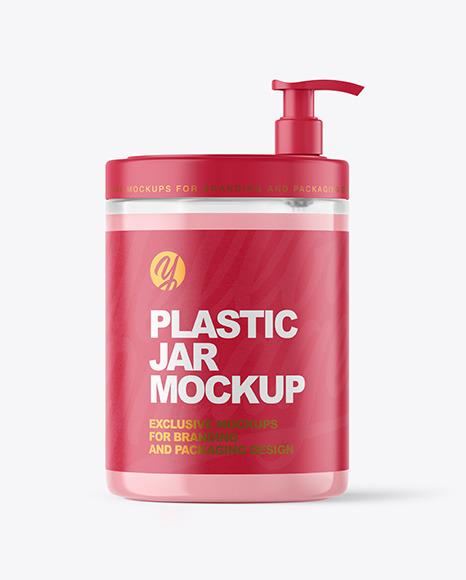 Clear Jar with Pump Mockup