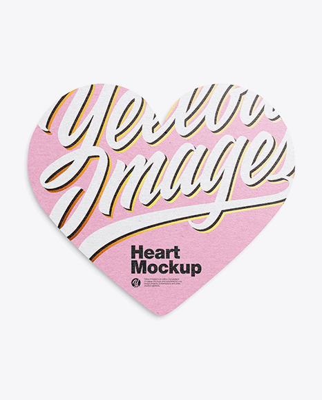 Kraft Heart Shaped Card Mockup