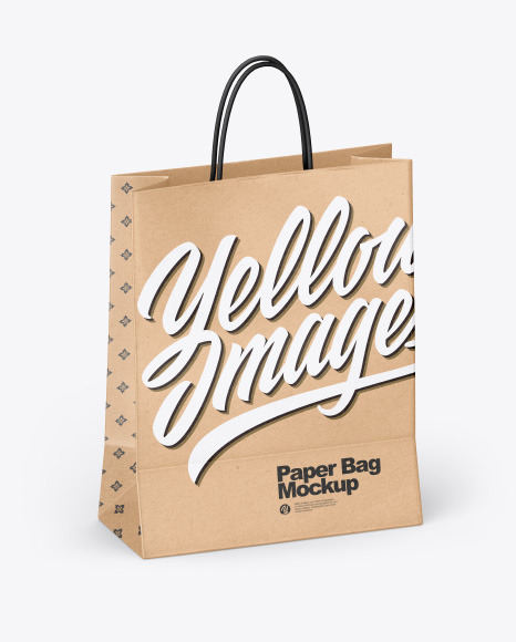 Kraft Shopping Bag w/ Rope Handles Mockup