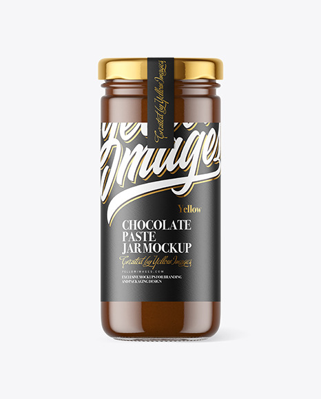 Clear Glass Jar with Chocolate Paste Mockup
