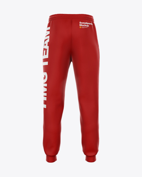 Sweatpants with Cord Mockup - Back View