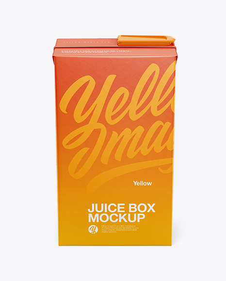 Juice Box Mockup - Front view (High Angle)