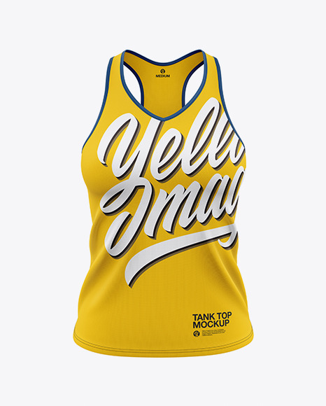 Women's V-Neck Tank Top Mockup - Front View