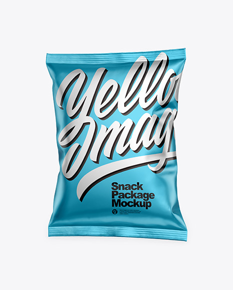 Matte Metallic Snack Package Mockup - Half Side View