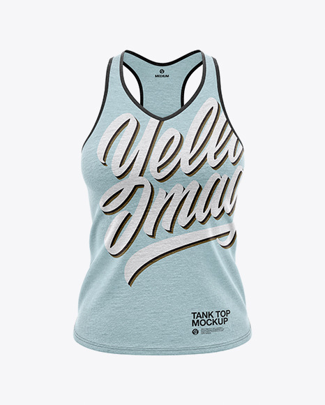 Women’s Heather V-Neck Tank Top Mockup  - Front View