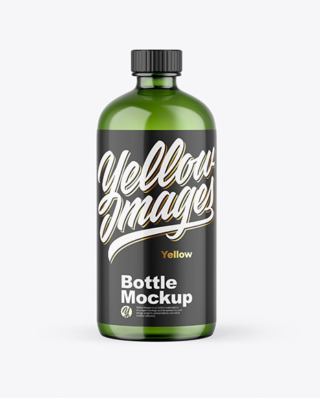 Green Bottle Mockup