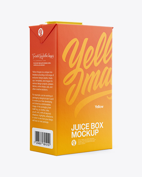 Juice Box Mockup - Half Side view
