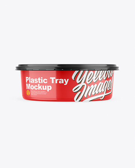 Glossy Food Plastic Tray Mockup