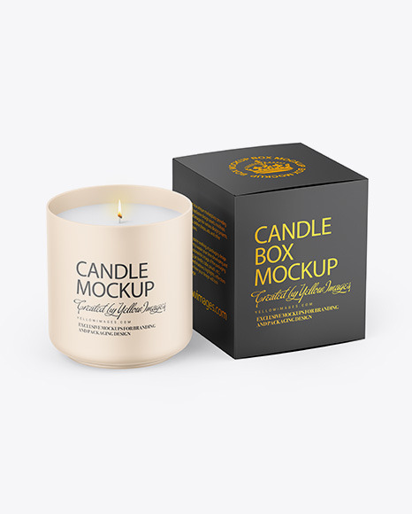 Candle W/ Box Mockup