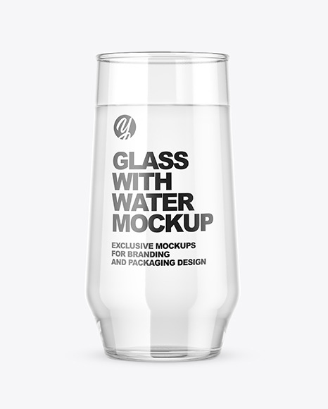 Clear Glass With Water Mockup