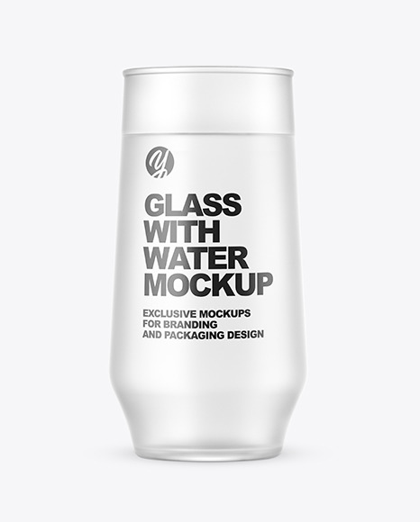 Frosted Glass With Water Mockup