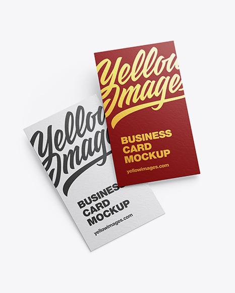 Two Paper Business Card Mockup