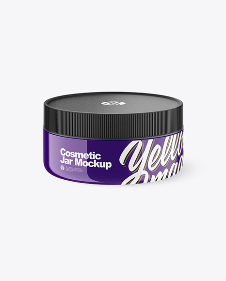 Glossy Cosmetic Jar Mockup - High-Angle Shot