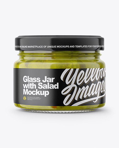 Glass Jar With Salad Mockup