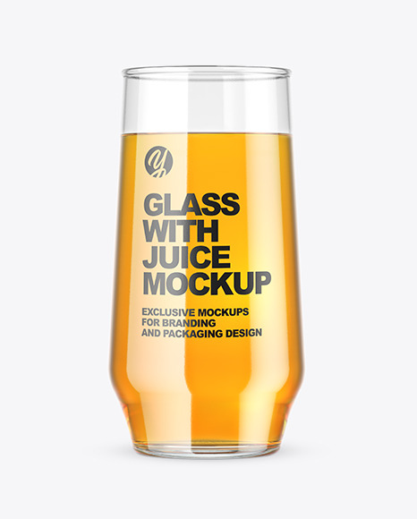 Clear Glass With Juice Mockup