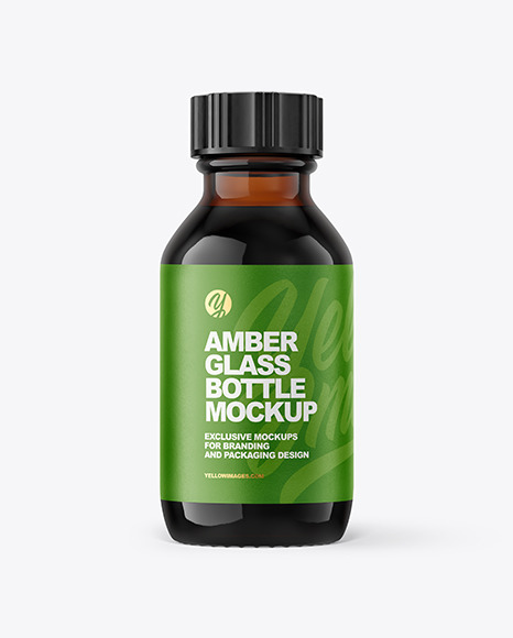 50ml Amber Glass Bottle Mockup