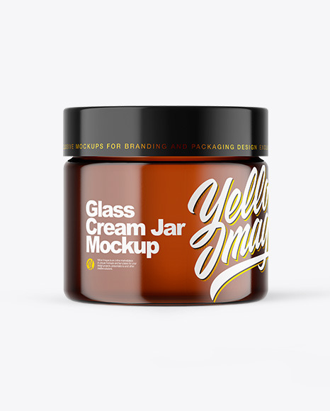 Amber Glass Cream Jar Mockup