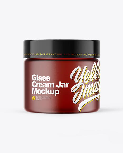 Frosted Amber Glass Cream Jar Mockup