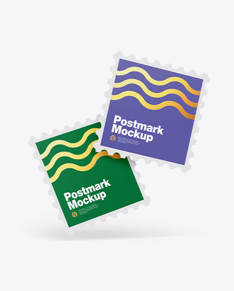 Square Postmarks Mockup