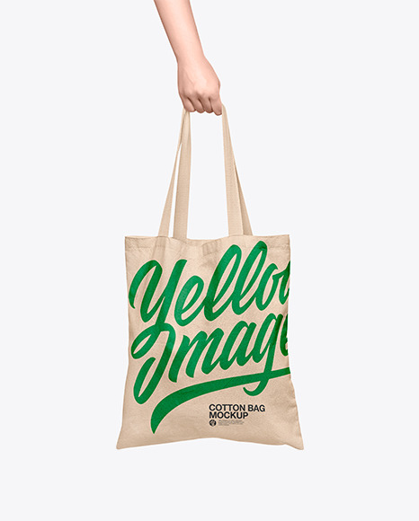 Cotton Bag in a Hand Mockup