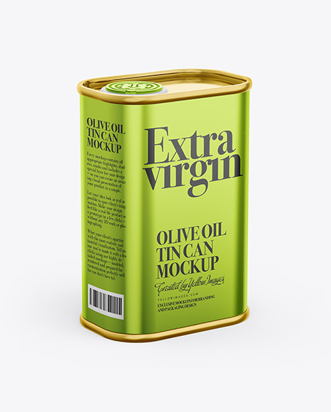 Metallic Olive Oil Tin Can Mockup